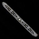 ANTIQUE EDWARDIAN PEARL FILIGREE STICK PIN YELLOW GOLD PLATINUM VINTAGE BROOCH
