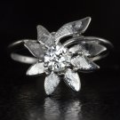1930s 0.45ct I VS DIAMOND COCKTAIL RING OLD EURO VINTAGE ANTIQUE 14K WHITE GOLD