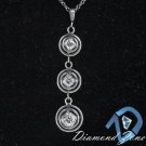 0.84C VINTAGE DIAMOND F VS OLD EURO TRANSITIONAL CUT 3 STONE DANGLE 18K NECKLACE