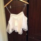 Zara woman white Ghingham Embroidered spaghetti strap top BNWT S & M
