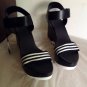 Zara woman  Track sole Wedges sandals BNWT 10 US black/white