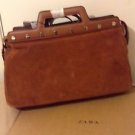 Zara woman studded genuine suede handbag BNWT tan M
