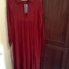 ZARA LONG STUDIO MAXI BOHO KAFTAN DRESS BNWT ONE SIZE.M RED/ MAROON