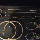 Zara woman pack of long hoop and chain earrings BNWT gold