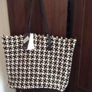 ZARA WOVEN FABRIC SHOPPER BAG  BNWT ecru/black