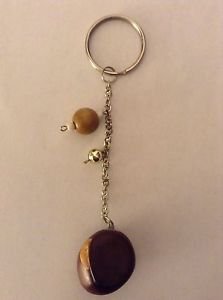 CUTE LUCKY CHARM BUCKEYE KEYCHAIN BROWN ALL NATURAL HANDMADE
