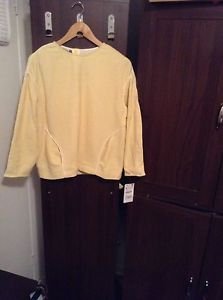 ZARA WOMAN TOP WITH CONTRAST PIPED POCKETS BNWT YELLOW XS