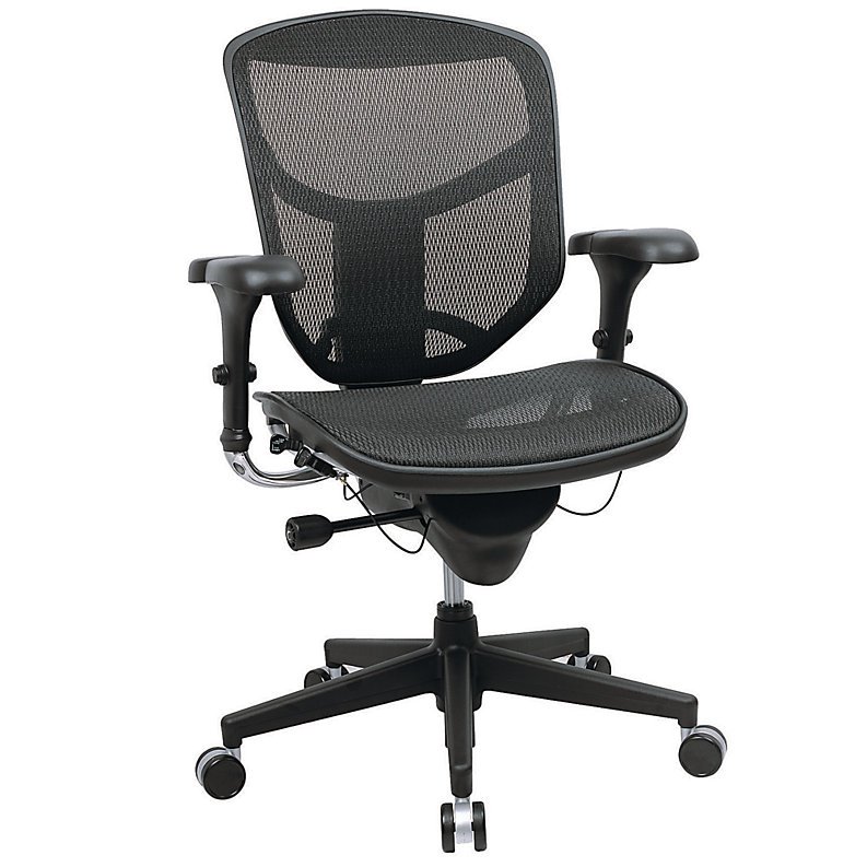 WorkPro Quantum 9000 Series Ergonomic Mesh Mid-Back Chair, Black