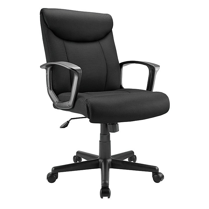Brenton Studio Fabric Mid-Back Task Chair, Black