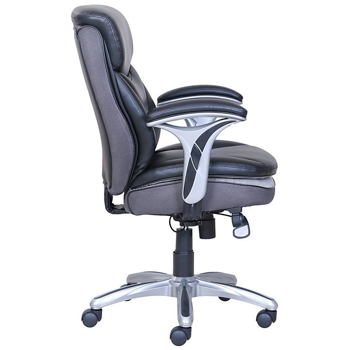 Serta Smart Layers Verona Manager Chair, Black/Silver