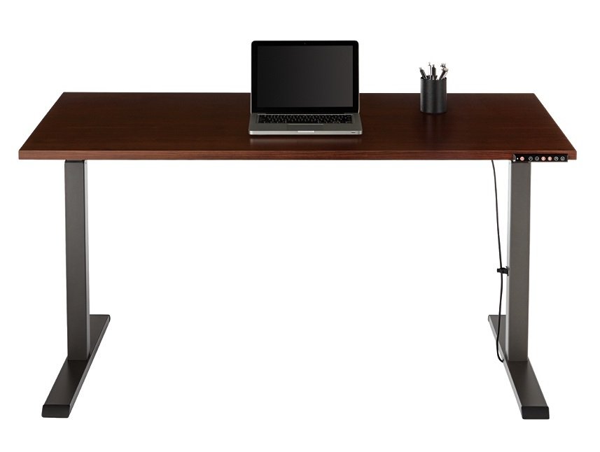 Realspace Magellan Performance Electric HeightAdjustable Wood Desk, Cherry