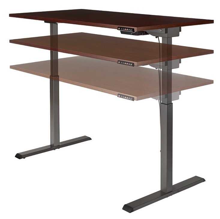 Realspace Magellan Performance Electric HeightAdjustable Wood Desk, Cherry