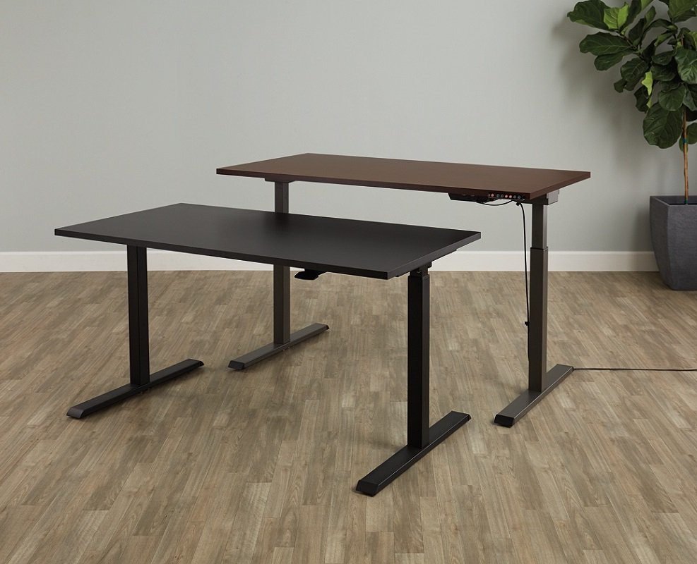 Realspace Magellan Performance Electric HeightAdjustable Wood Desk, Cherry