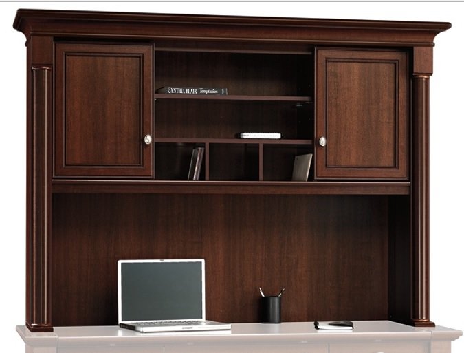 Sauder Palladia Collection Credenza Hutch, Select Cherry