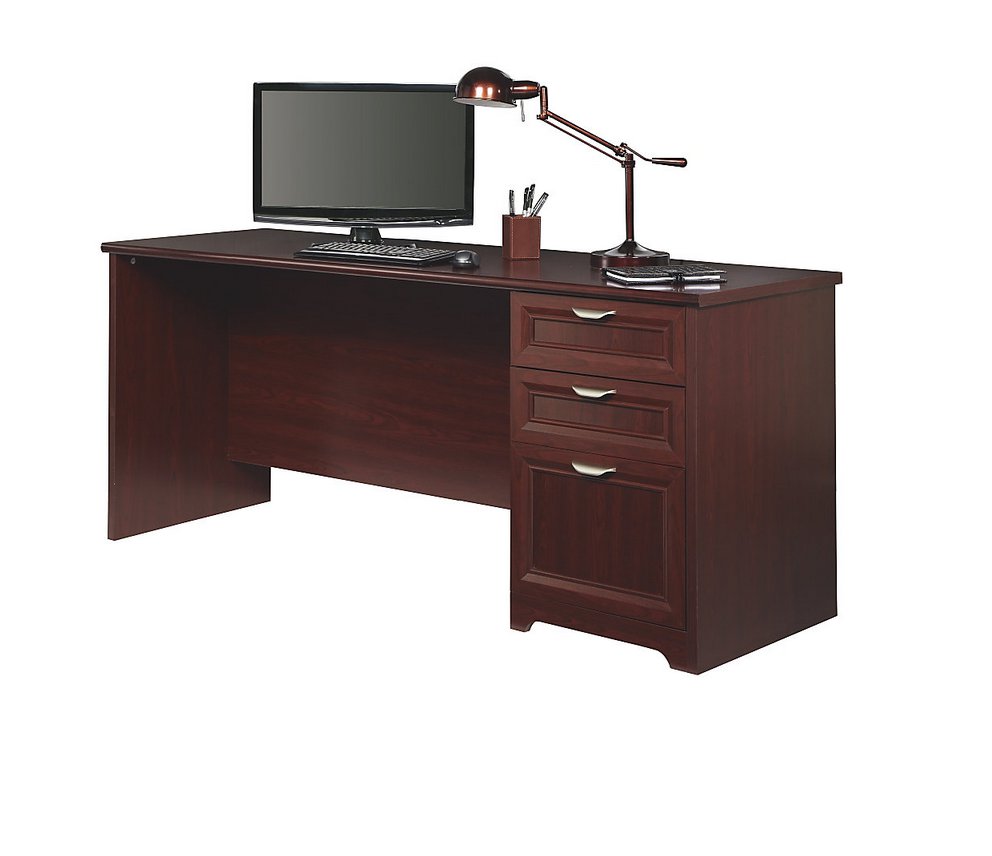 Realspace Magellan Performance Collection Straight Desk + Hutch, Cherry