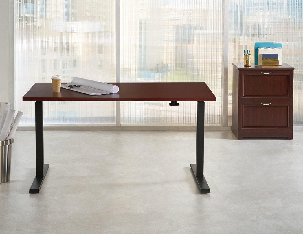 Realspace Magellan Pneumatic Stand Up HeightAdjustable Desk, Classic