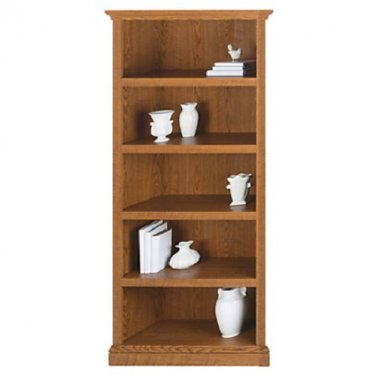 Realspace Premium Wide Bookcase, 5-Shelf, Carolina Oak