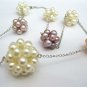 grace freshwater 5-6mm rice pearl snowball  station  necalace with  925 silver chain, 00039XC