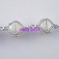 Button real pearl alloy bracelet with lobster clasp and chain extenders,00050SB