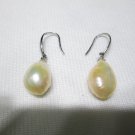 delicate large nugget pearl earring ,fish hook ear wire,00178EY
