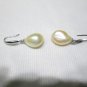 delicate large nugget pearl earring ,fish hook ear wire,00178EY