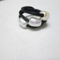 simple and elagant rice pearl leather ring,big hole pearl,00180JM