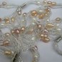 freshwater rice pearl and glass bead set with Magnetic Clasps,00215SM