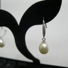 freshwate drop pearl silver earring, fish hook ,00219EM