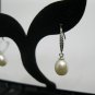 freshwate drop pearl silver earring, fish hook ,00219EM