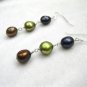 freshwater irregular pearl dangle earring,multicolor,00035EL