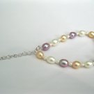 multicolor big and small genipearl bracelet with Chain Extenders