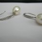 freshwate drop pearl silver earring, fish hook ,00219EM