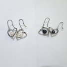 single freshwater drop pearl silver earring in heart design,00412DM