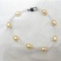 freshwater oval natural pearl and glass bead bracelet with 925 silver lobster clasp,00459SM