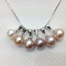 freshwater round genuine pearl pendant in 925 silver，01060DY