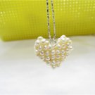 freshwater cultured pearl  pendant jewerly  in heart shape design，01066DC