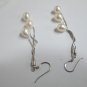 sterling silver drop freshwater cultured pearl Tassel earrings,01179EM