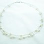 small freshwater natural pearl bead illusion necklace,00324XC