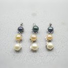 three piece bread pearl pendant with silver setting,00091DB