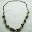 multicolor irregular pearl and crystal  cluster necklace,00027XC