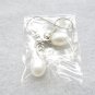 white freshwater drop pearl fish hook earring,00079EM