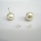 simple freshwater Pearl Stud earring with Plastic Ear back,00074EB