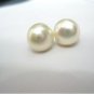 simple freshwater Pearl Stud earring with Plastic Ear back,00074EB