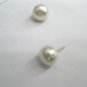 simple freshwater Pearl Stud earring with Plastic Ear back,00074EB