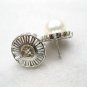 freshwater button pearl and crystal stud earring,00118EB