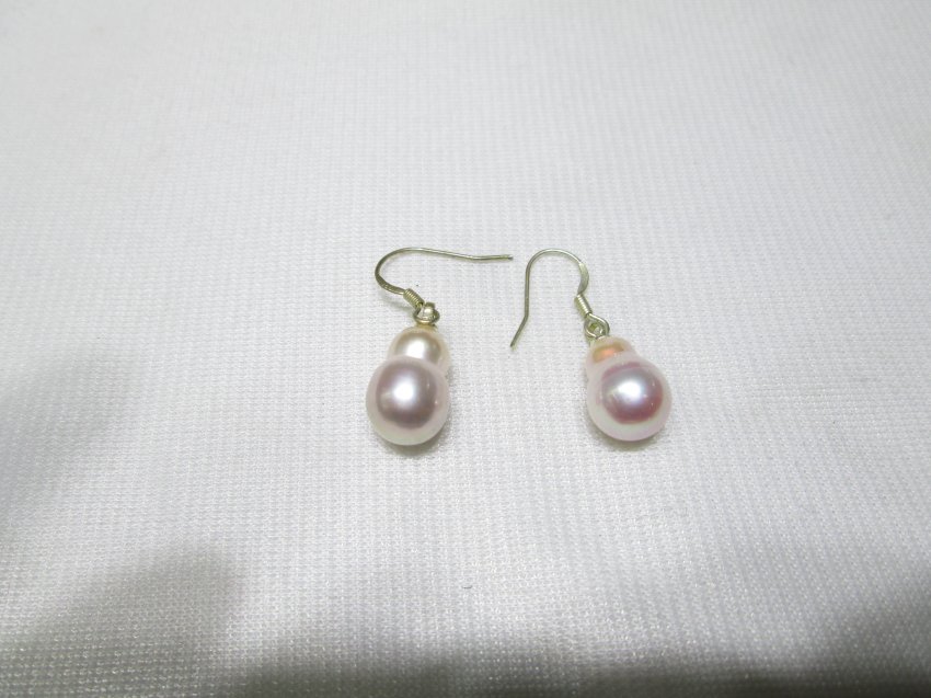 irregular peanut pearl earring,fish hook ear wire,00177EY