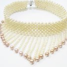 elegant freshwater pearl bridal necklace with plunger clasp,00166XC