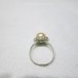 9-10MM freshwater button pearl ring with crystal,00206JB