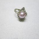 freshwater pear ring with cz diamond,00207JB