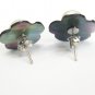 freshwater button pearl and flower shell petal Stud earring,00221EB